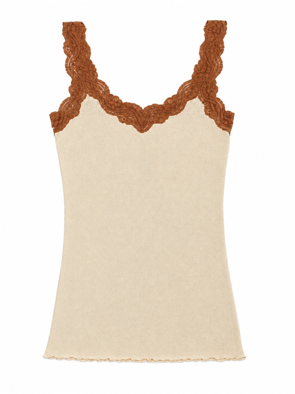 Vintage Y2K Abercrombie & Fitch Mauve Lace Pointelle Cami Top Cream S
